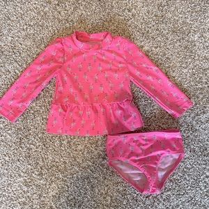Carter’s Just One You hot pink flamingo print swimsuit. Size 9 months